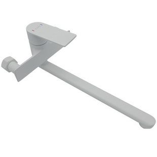 Cмеситель однорычажный настенного монтажа AIM белый латунь DG01152 frosted white