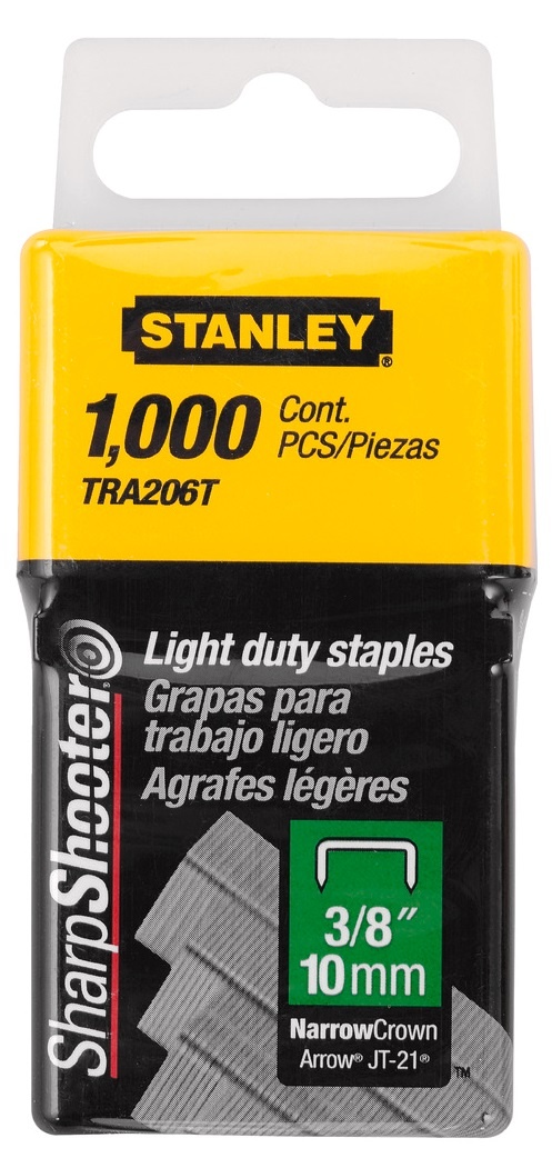 Скобы Stanley Light Duty, тип А, 10мм, 1000шт