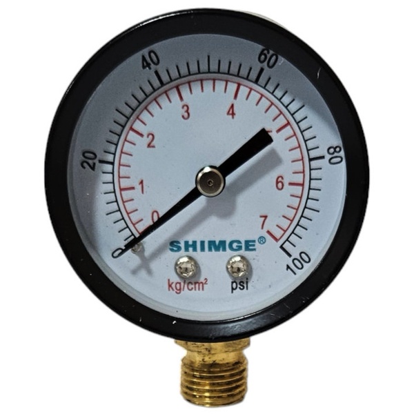 Манометр для тиску води SHIMGE PS-S на 7 бар з нижнім підключенням 1/4" корпус Ø50 мм SQ-1046162