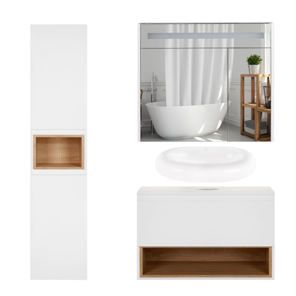 Набор мебели в ванную Q-TAP Robin белый QT044RO42980