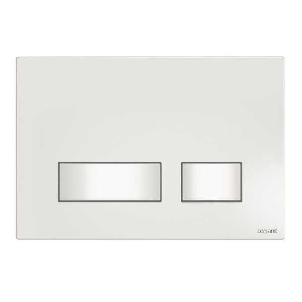 Кнопка слива для инсталляции CERSANIT MOVI S97-010 пластиковая двойная глянцевая белая 000019660