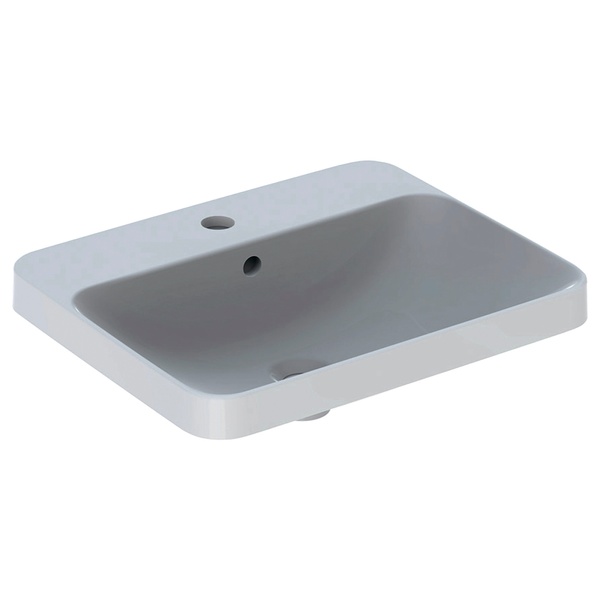 Раковина врізна для ванної на стільницю 550мм x 450мм GEBERIT VariForm білий прямокутна 500.741.01.2
