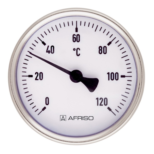 Термометр погружной AFRISO BiTh 120°C с задним подключением 1/2" корпус Ø63 мм 63803