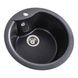 Мийка для кухні гранітна кругла PLATINUM 480 TURAS 480x480x220мм без сифону сіра PLS-A40811 3 з 8