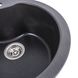 Мийка для кухні гранітна кругла PLATINUM 480 TURAS 480x480x220мм без сифону сіра PLS-A40811 4 з 8