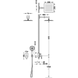 Душова система прихованого монтажу TRES Loft 20018011 із верхнім душем латунна хром 2 з 2