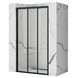Двері скляні для душової ніші розсувні трисекційні REA ALEX BLACK 90 90x190см прозоре скло 4мм профіль чорний REA-K9638 1 з 10