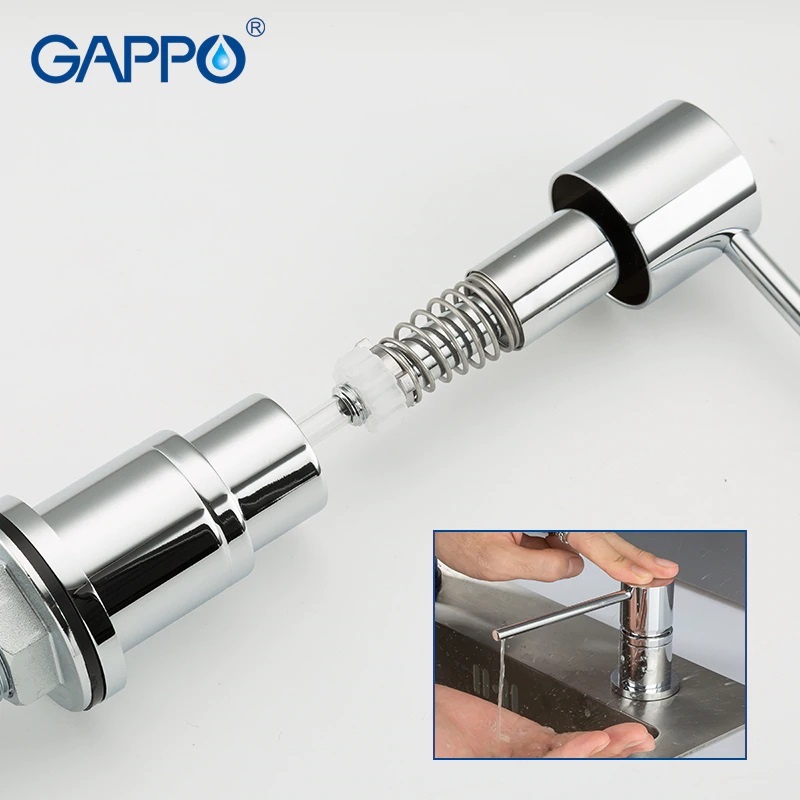 Дозатор врезной для кухонной мойки GAPPO G402-5 на 300мл металлический хром