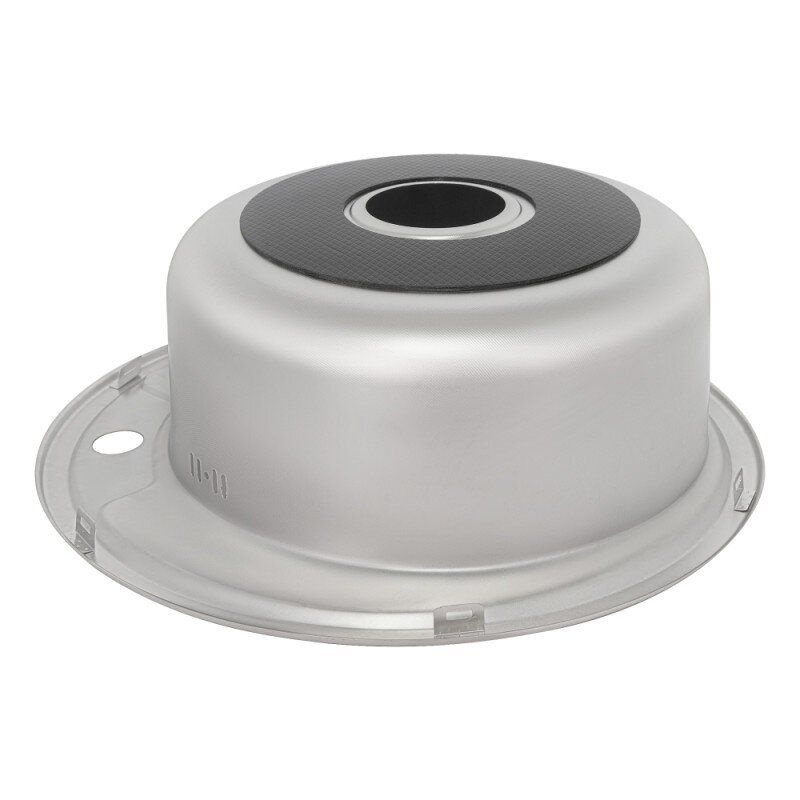 Кухонна мийка сталева кругла IMPERIAL 490мм x 490мм мікротекстура 0.8мм із сифоном IMP49008MICDEC