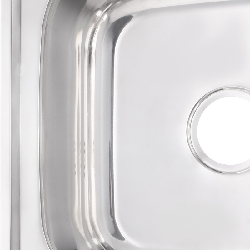 Мийка для кухні із нержавіючої сталі квадратна накладна ZERIX Z5050-06-160P 500x500x160мм глянцева 0.6мм із сифоном ZS0580