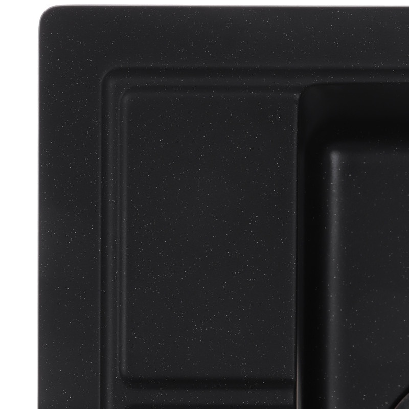 Мийка для кухні гранітна прямокутна ZERIX ZS-4651S-14 515x460x200мм із сифоном чорна ZX4570