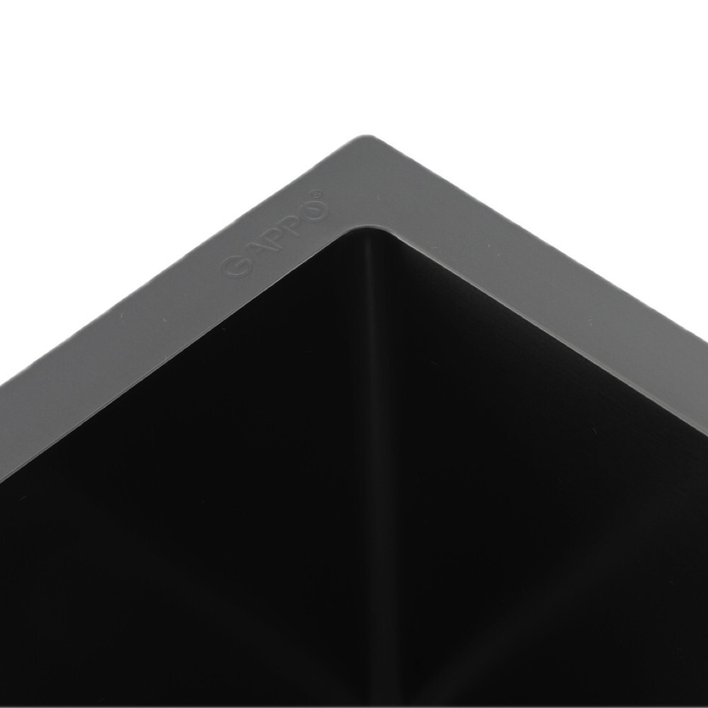 Мойка для кухни из нержавеющей стали прямоугольная накладная GAPPO 780x500x215мм матовая 0.8мм черная с сифоном GS 7850-6L