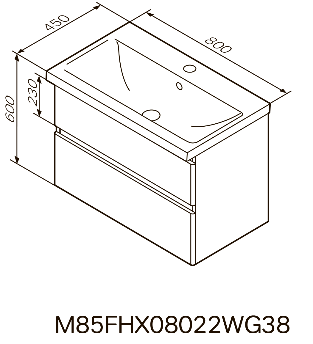 Тумба с умывальником для ванны AM.PM X-Joy 80x60x45см подвесная белый M85-FHX0802-WC0802WG38