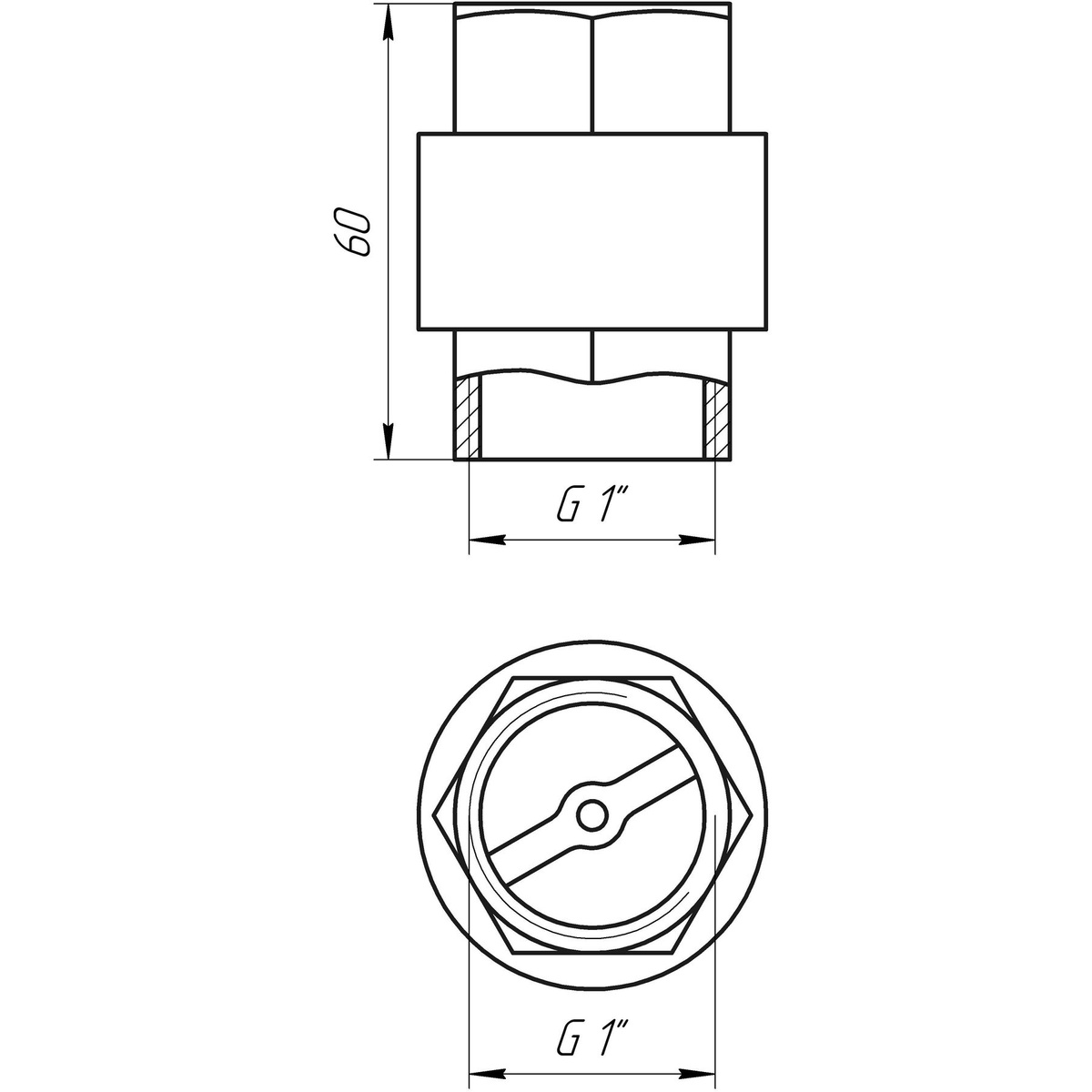 Обратный клапан для воды QUALITY PROFESSIONAL QP100 пружинный 1" внутренняя 000014113