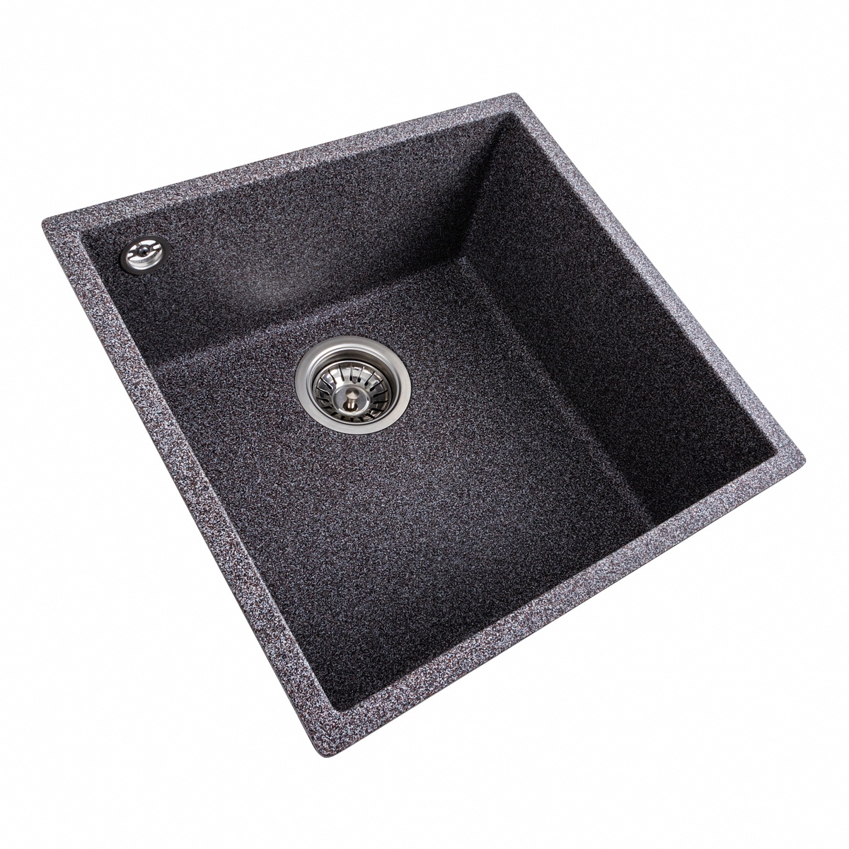 Мийка для кухні гранітна квадратна PLATINUM 4040 RUBA 440x440x200мм без сифону сіра PLS-A40840