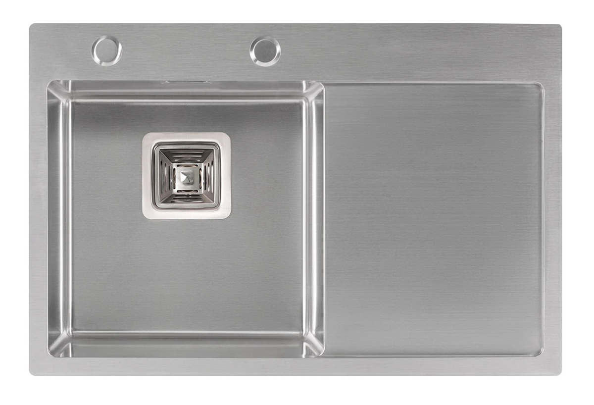 Кухонна мийка сталева прямокутна врізна під стільницю Q-TAP 450мм x 680мм матова 3мм із сифоном QTDK6845LSET3012