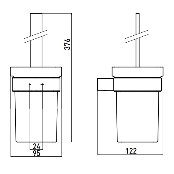 Набор аксессуаров для ванной EMCO LOFT прямоугольный стеклянный черный 0598 133 00