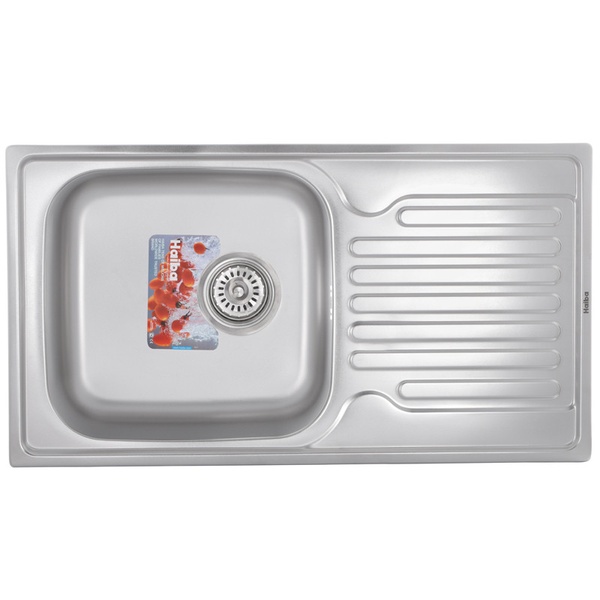 Мийка для кухні із нержавіючої сталі прямокутна HAIBA 780x500x180мм матова 0.8мм із сифоном HB0647