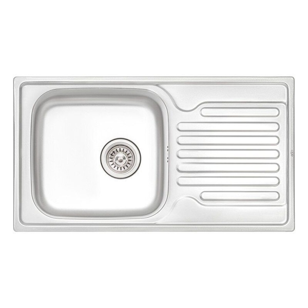 Кухонна мийка металева прямокутна Q-TAP 430мм x 780мм матова 0.8мм із сифоном QT7843SAT08