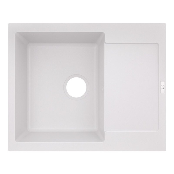 Раковина на кухню керамічна прямокутна LIDZ WHI-01 498мм x 615мм білий без сифону LIDZWHI01625500200