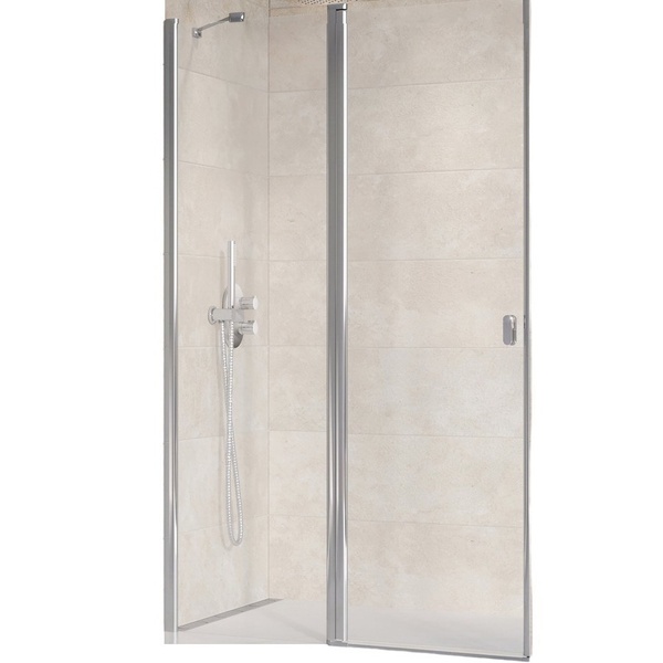 Двері скляні для душової ніші універсальні розпашні двосекційні RAVAK CHROME CRV2-110 195x110см прозоре скло 6мм профіль хром 1QVD0C00Z1