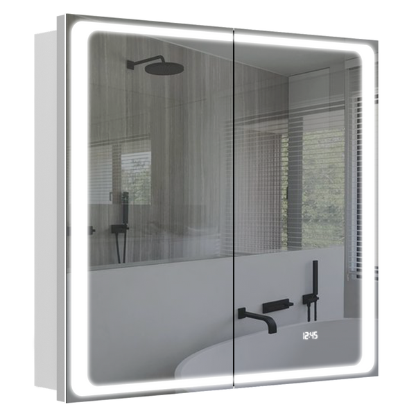 Шафка підвісна із дзеркалом у ванну AQUARIUS Modena 80x75x15см із підсвіткою білий AQ-U1665196094