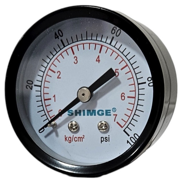 Манометр для тиску води SHIMGE PG-S на 7 бар із заднім підключенням 1/4" корпус Ø50 мм SQ-1046163
