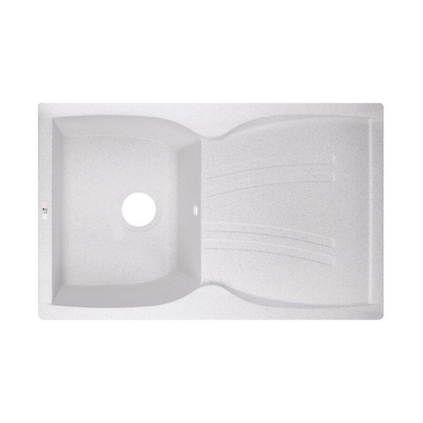 Раковина на кухню гранитная прямоугольная LIDZ WHI-01 500мм x 790мм белый без сифона LIDZWHI01790500200