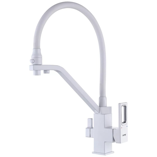 Змішувач для кухні із краном для фільтрованої води GAPPO білий латунь G4317-8