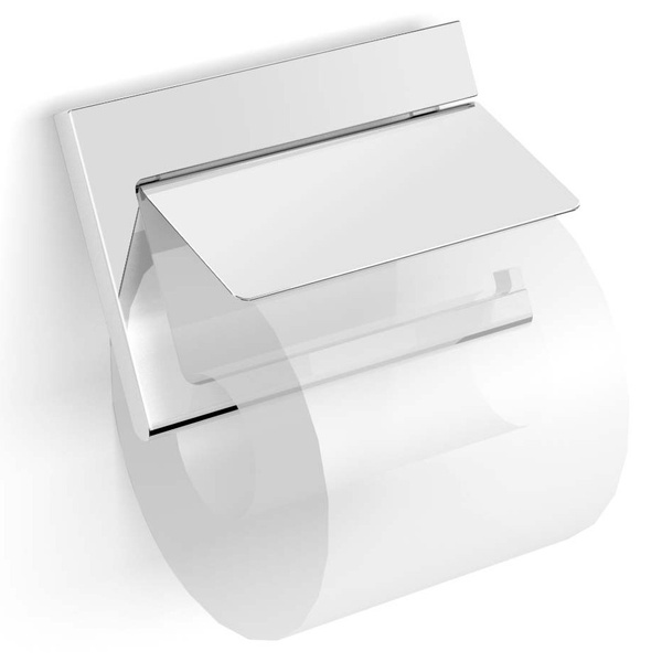 Тримач для туалетного паперу із кришкою LANGBERGER Slim прямокутний металевий хром 2138041A