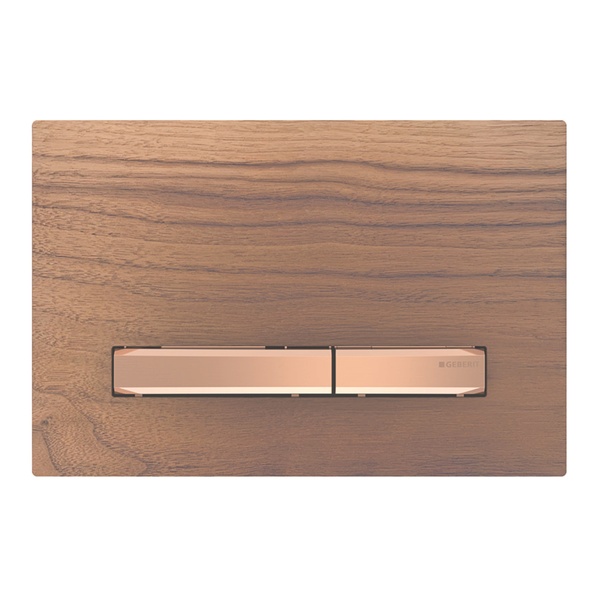 Кнопка слива для инсталляции GEBERIT Sigma50 деревянная двойная глянцевая коричневая 115.670.JX.2