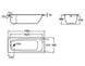 Ванна сталева металева прямокутна ROCA CONTESA 170см x 70см універсальна із ніжками A235860000+A291021000 3 з 3