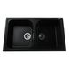 Мийка на кухню гранітна прямокутна GLOBUS LUX MALAREN А0001 860x500мм чорна на дві чаші без сифону 000022427 1 з 5