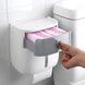 Тримач для туалетного паперу із кришкою із поличкою MVM округлий пластиковий сірий BP-16 white/gray 10 з 13