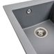 Мийка для кухні гранітна прямокутна PLATINUM 4150 SOKIL 500x410x220мм із сифоном сіра PLS-A38339 5 з 7