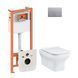 Комплект инсталляции Q-TAP Nest/Cardinal кнопка сатин безободковый унитаз Q-TAP с крышкой микролифт дюропласт QT0433C660HW0133M425M08382SAT 1 из 2