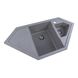 Мийка для кухні гранітна кутова PLATINUM 9950 PANDORA 990x500x200мм без сифону на півтори чаші сіра PLS-A25189 2 з 11