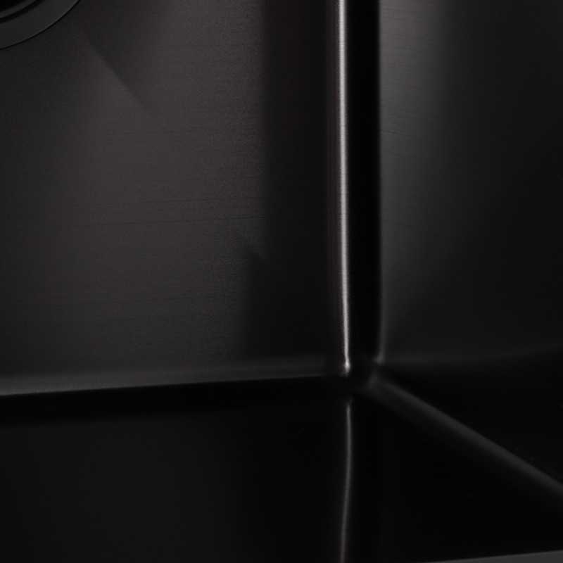Мийка для кухні із нержавіючої сталі прямокутна MIXXUS MX7843-220x1.0-PVD 780x430x220мм матова 1мм чорна на дві чаші із сифоном MX0565