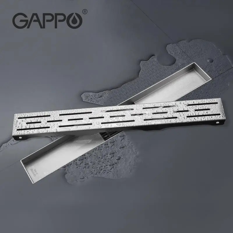 Трап лінійний для душу GAPPO 500мм із сухим затвором сатин G85007-1