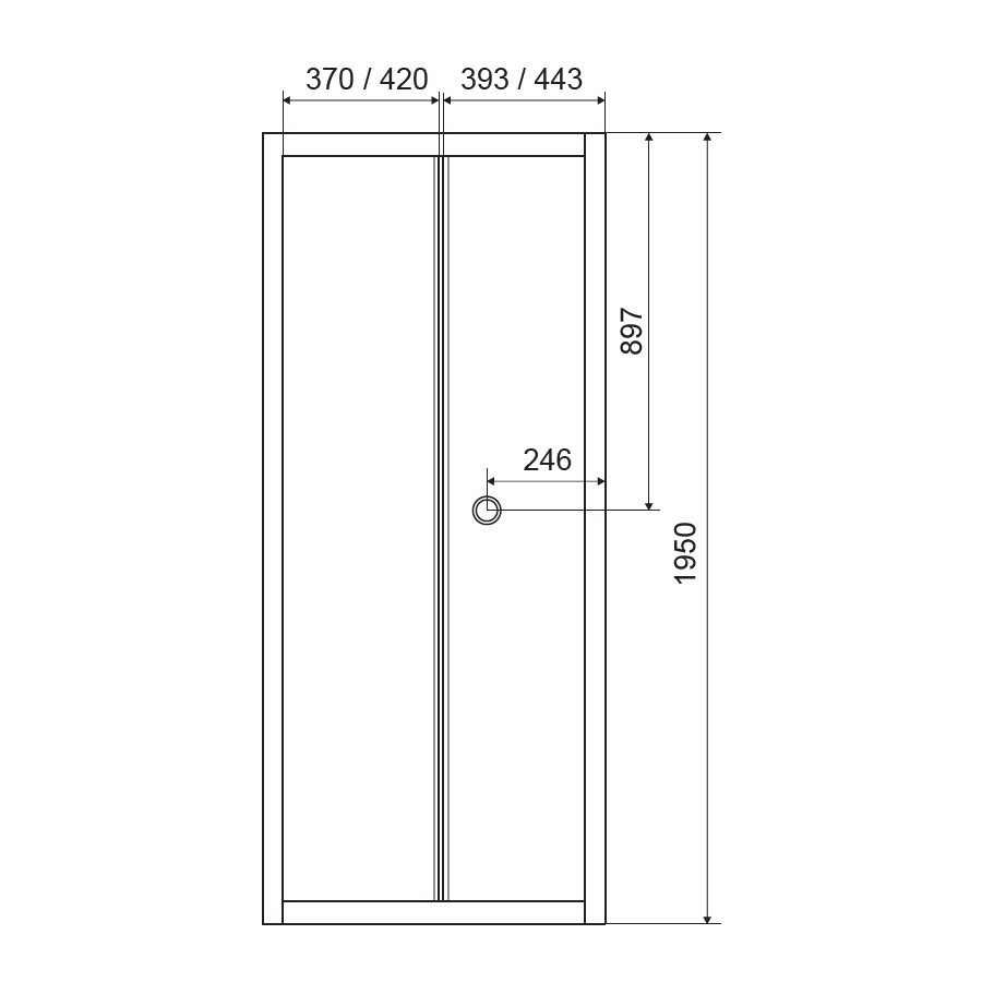 Дверь для душевой ниши EGER bifold стеклянная универсальная раздвижная двухсекционная 195x80см прозрачная 5мм профиль хром 599-163-80(h)