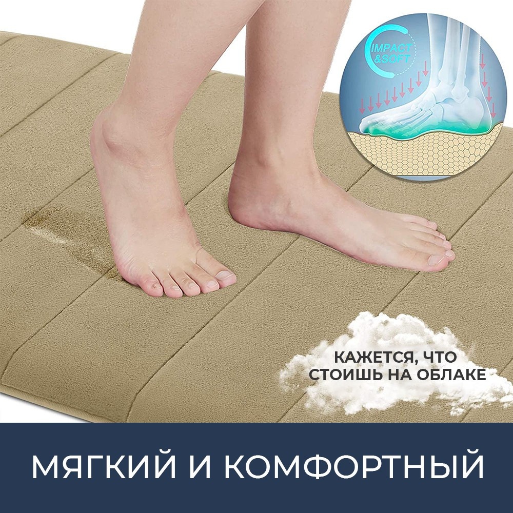 Набор ковриков для ванной AQUARIUS AQ-U1462584419 800x500мм бежевый