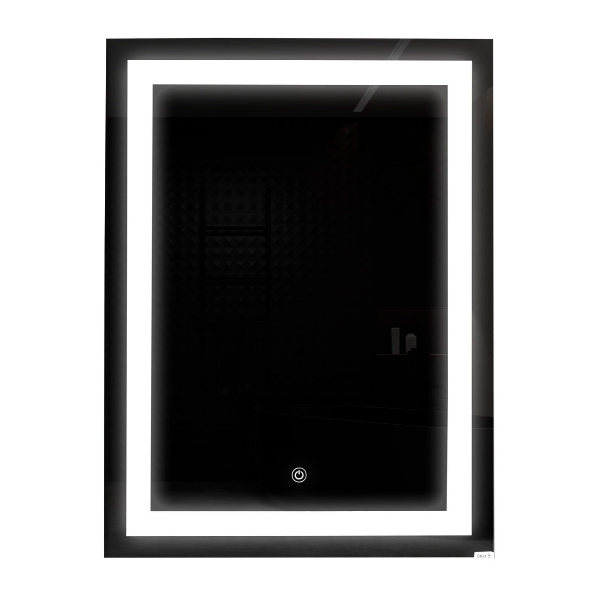 Зеркало в ванную UNIO MRR-01 SQR-AA-S 80x60см c подсветкой сенсорное включение прямоугольное 000027462