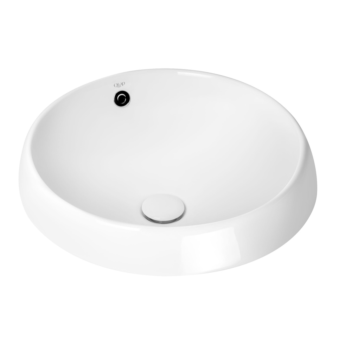 Раковина врізна для ванної на стільницю 470мм x 470мм Q-TAP Jay білий кругла QT0711K305W