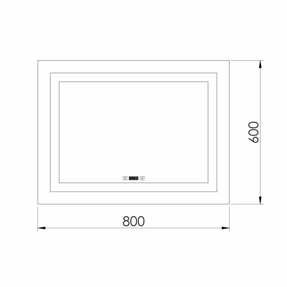 Зеркало в ванную IMPRESE KARLOV 60x80см c подсветкой антизапотевание прямоугольное m08607600MC