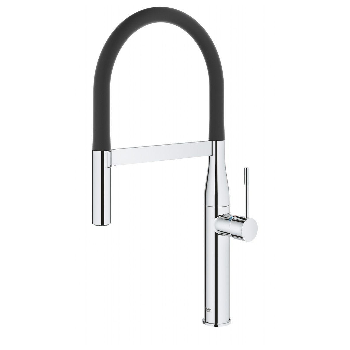 Змішувач для кухні одноважільний з гнучким виливом GROHE Essence чорний латунь 30503000