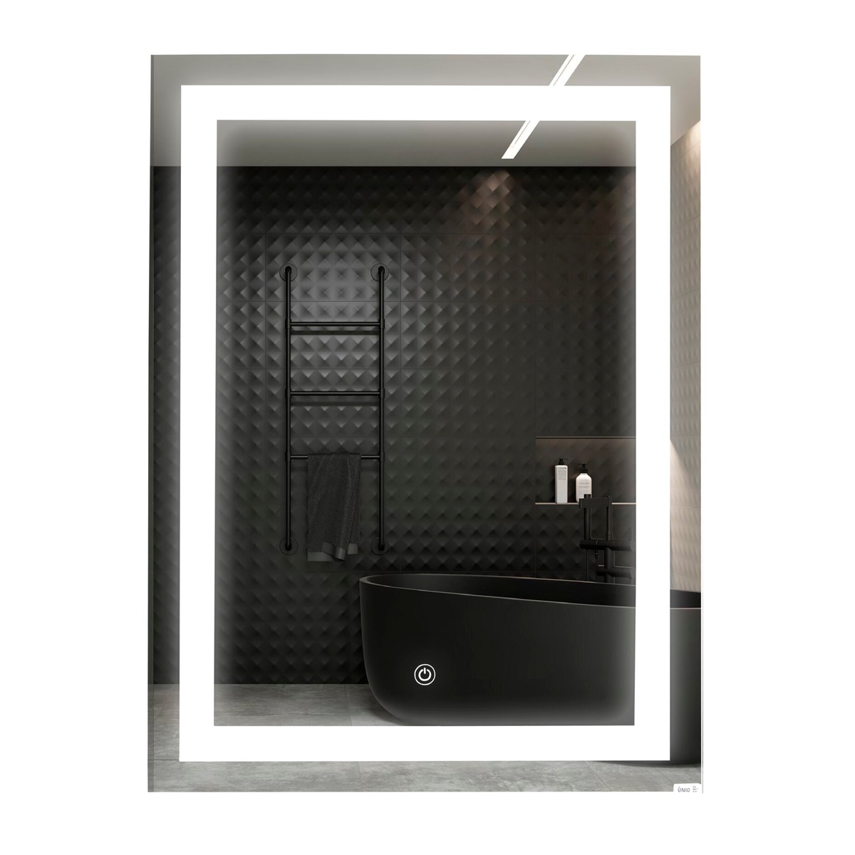 Зеркало в ванную UNIO MRR-01 SQR-AA-S 80x60см c подсветкой сенсорное включение прямоугольное 000027462