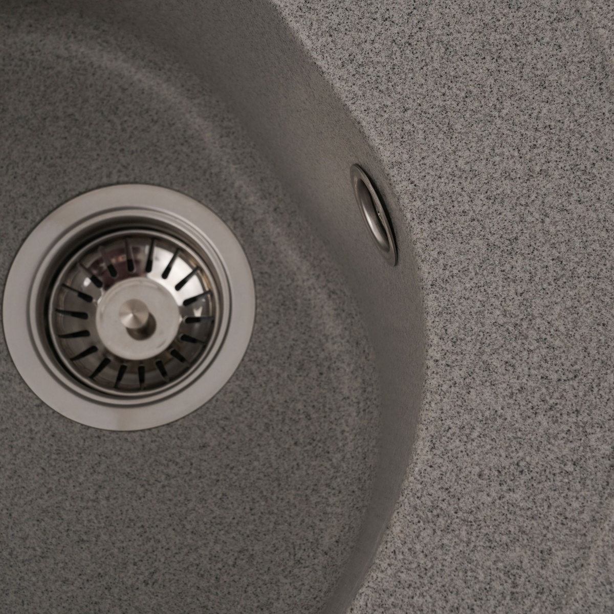 Мийка для кухні гранітна кругла PLATINUM 510 LUNA 510x510x190мм без сифону сіра PLS-A25061
