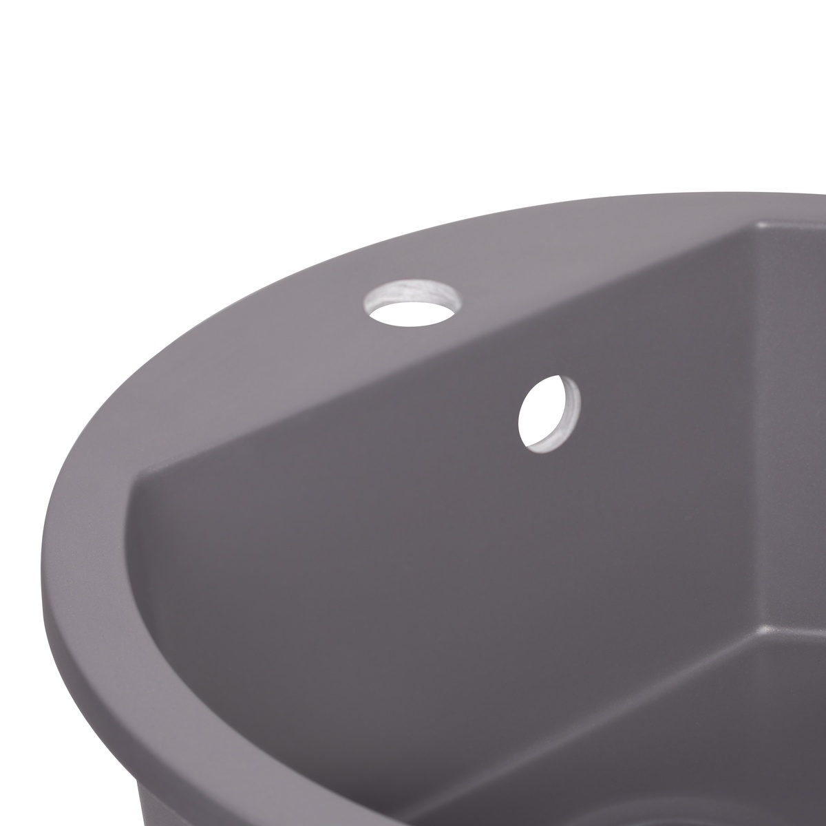 Раковина на кухню из искусственного камня круглая Q-TAP CS 505мм x 505мм серый с сифоном QTD510GRE471