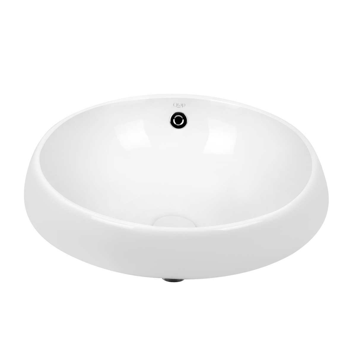 Раковина врізна для ванної на стільницю 470мм x 470мм Q-TAP Jay білий кругла QT0711K305W