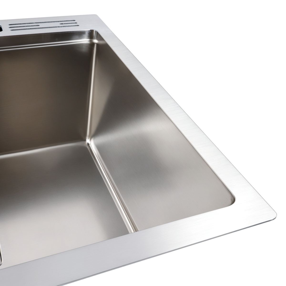 Мийка для кухні із нержавіючої сталі прямокутна PLATINUM Handmade 600x500x230мм матова 1мм із сифоном PLS-A40747